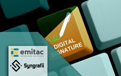 Emitac Enterprise Solutions Provides Exclusive Electronic Document Signature Solutions With Original Wet Ink Through Agreement With Syngrafii Inc.